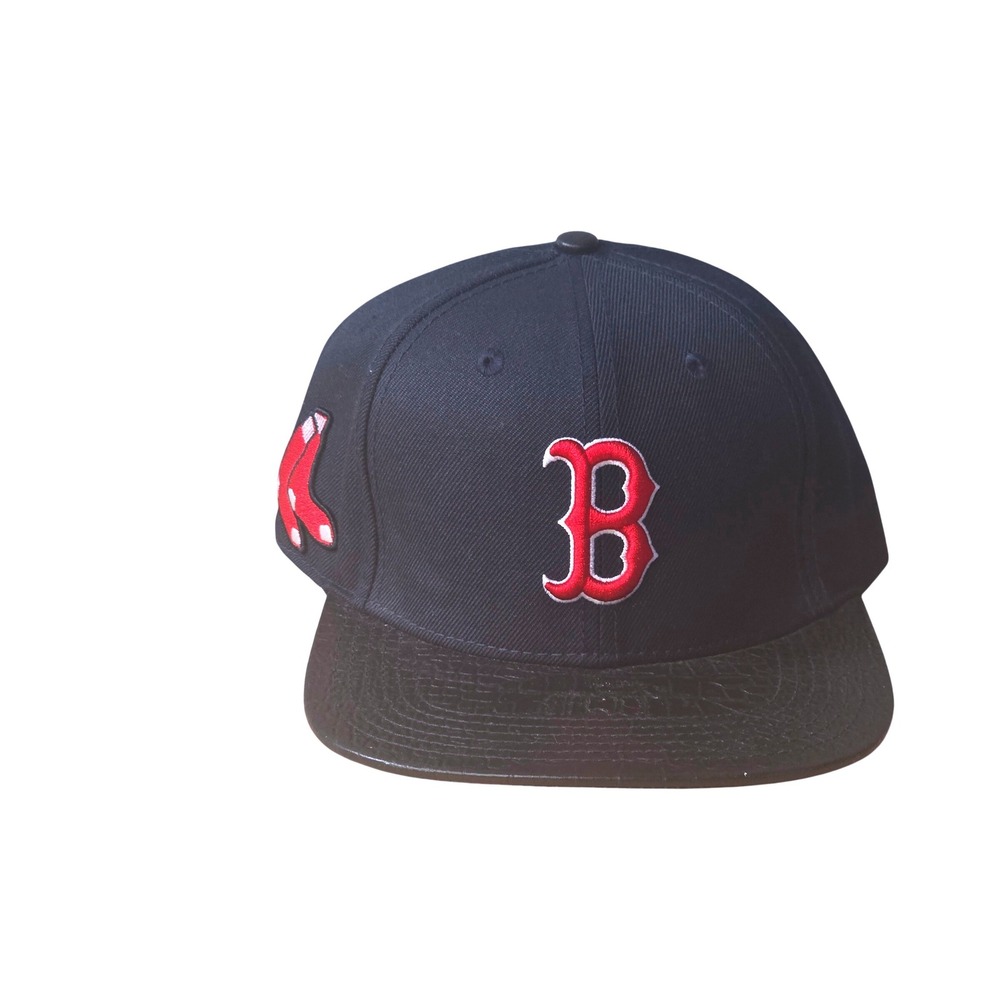 NEW Pro Standard Boston Red Sox MLB Snapback Hat Navy Blue Leather Brim Men